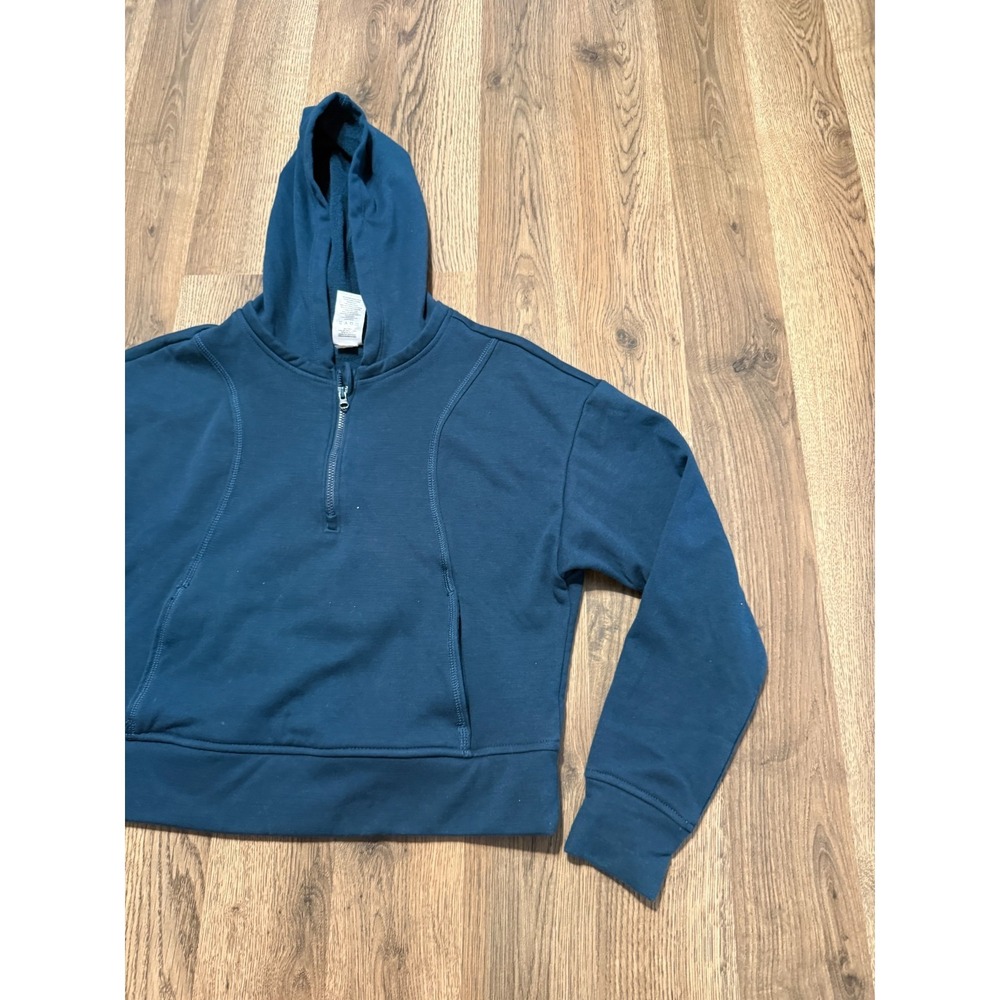 Member's Mark Sweatshirt, Youth Girls Size Large, Blue, Quarter Zipper, Pullover - Picture 4 of 9